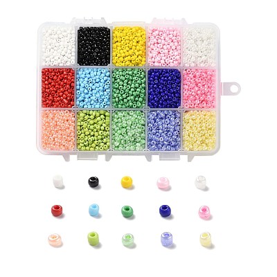 375G 15 Colors Glass Seed Beads SEED-JP0004-02-3mm-1