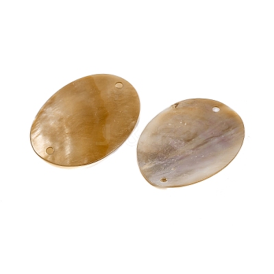 Natural Sea Shell Oval Connector Charms BSHE-S304-10-1