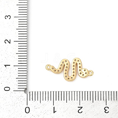 Brass Micro Pave Clear Cubic Zirconia Connector Charms KK-G526-02G-1