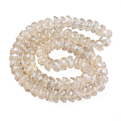 Electroplate Transparent Glass Beads Strands EGLA-N002-37-F03-1