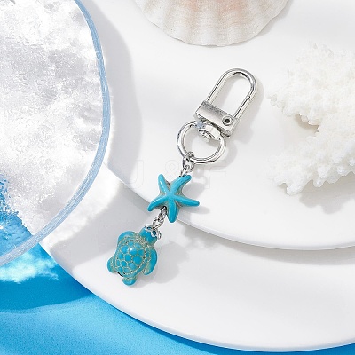 Synthetic Turquoise Pendant Decoration HJEW-JM01422-1