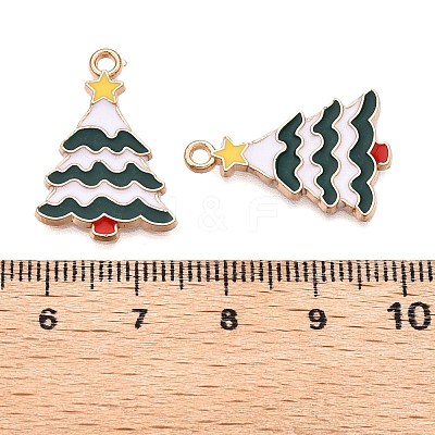 Christmas Theme Alloy Enamel Pendants X-ENAM-T020-10I-1