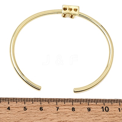 Brass Micro Pave Clear Cubic Zirconia Cuff Bangles for Women KK-CBAED06-08B-G-1