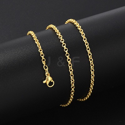 Brass Double Link Chains Necklaces for Women NJEW-D302-37G-1