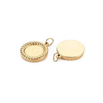 Ion Plating(IP) 304 Stainless Steel Pendant Enamel Settings X-STAS-N097-204A-02LG-1