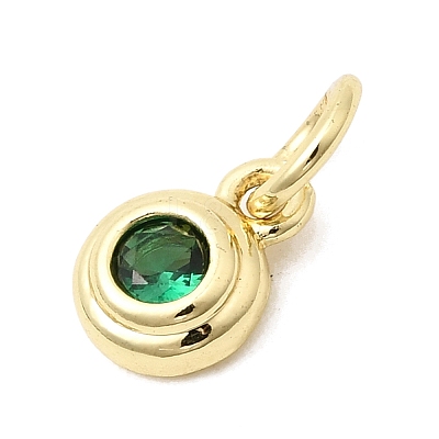 Brass Cubic Zirconia Charms KK-G554-02B-06-1