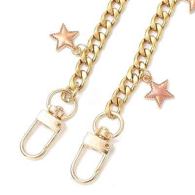 2Pcs 2 Styles Alloy Enamel Star Flower Charm 304 Stainless Steel Bag Decorative Chains FIND-JF00173-1