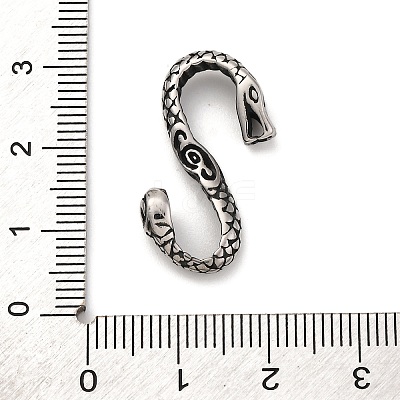 5Pcs Tibetan Style 304 Stainless Steel S-Hook Clasps STAS-UN0040-71-1
