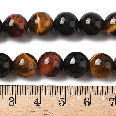 Natural Tiger Eye Beads Strands X-G-F173-14-10mm-1