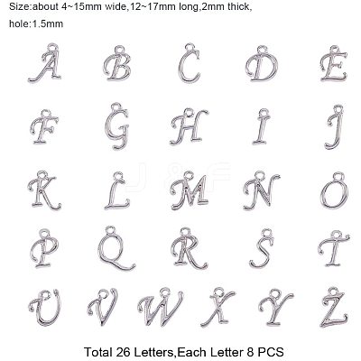 Alloy Mixed Letter Pendants PALLOY-PH0012-42-1