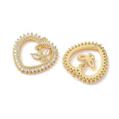Brass Micro Pave Cubic Zirconia Pendants KK-Z136-36G-1
