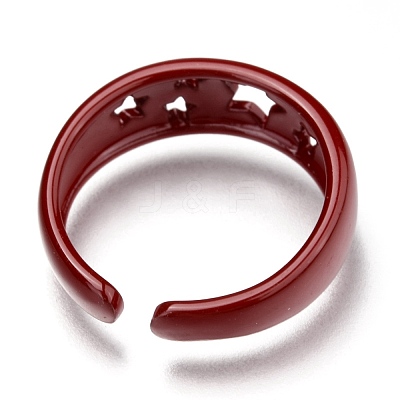 Spray Painted Brass Cuff Rings KK-I683-33-1