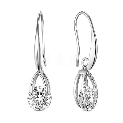Brass Platinum Plated Dangle Earrings JE99B-1