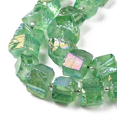 Electroplated Natural Quartz Beads Strands G-G767-02-02-1