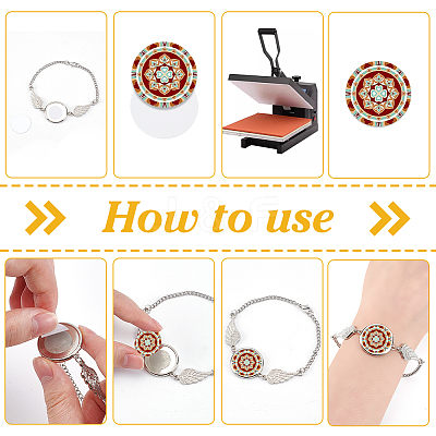 5Pcs Zinc Alloy Heat Transfer Blank Link Bracelet Making FIND-UN0010-24-1