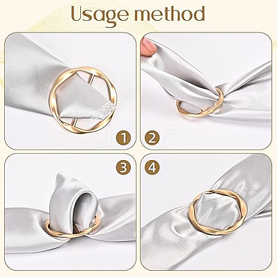 7Pcs 7 Styles Zinc Alloy Scarf Ring Clip AJEW-ME0002-11-1