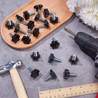 PP Plastic & Brass Plum Blossom Handle Nut DIY-SP0007-11C-1