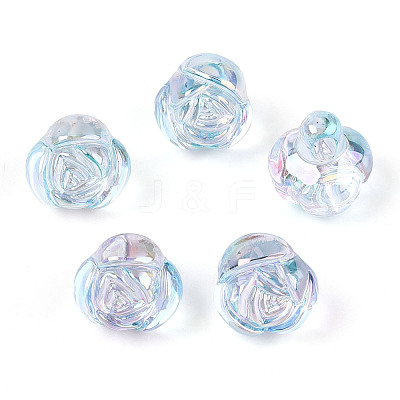 Electroplate Transparent Acrylic Beads PACR-CJC0008-08C-1