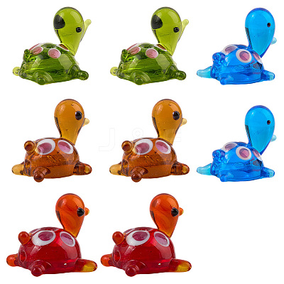 8Pcs 4 Colors Handmade Lampwork Beads LAMP-PA0001-08-1
