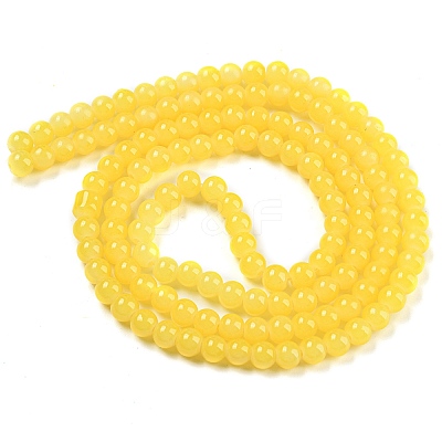 Baking Paint Imitation Jade Glass Round Bead Strands DGLA-Q021-6mm-24-1