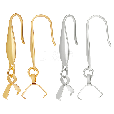 44Pcs 2 Colors 316 Stainless Steel Earring Hooks STAS-BBC0004-24-1