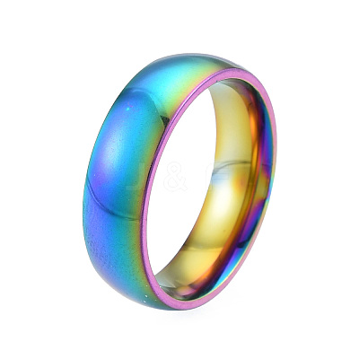 201 Stainless Steel Plain Band Finger Ring for Women RJEW-N043-09M-1