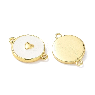 Brass White Enamel Links Connector Charms KK-L256-45A-G-1