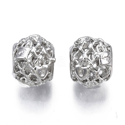Rack Plating Alloy European Beads MPDL-N039-076-1