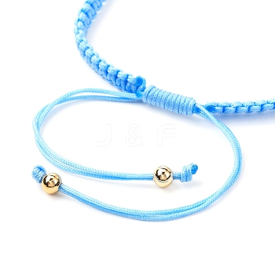 Adjustable Natural Gemstone Braided Bracelets BJEW-JB07026-1