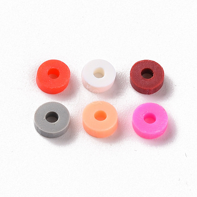 Handmade Polymer Clay Beads Strands CLAY-R089-4mm-T05C-1