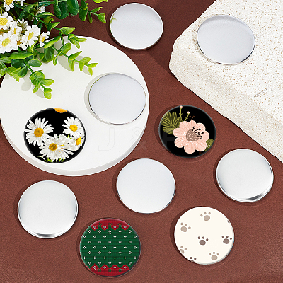 Flat Round Blank Badge Button Parts DIY-WH0430-387B-1