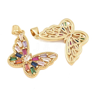 Brass Micro Pave Cubic Zirconia Pendants CU-CBA908F-05G-09-1