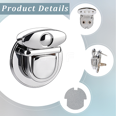 6Pcs Flat Round Alloy Bag Tuck Lock Clasps FIND-CP0003-23P-1