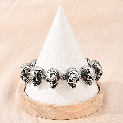 Halloween 304 Stainless Steel Link Chain Bracelets BJEW-D379-20C-AS-1