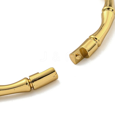 PVD Vacuum Plating 202 Stainless Steel Bamboo Stick Hinged Bangles for Women Men BJEW-M317-06B-G-1