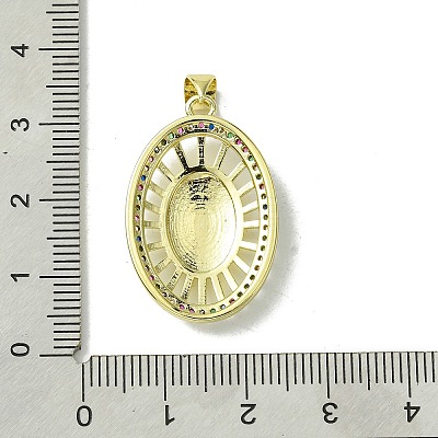Real 18K Gold Plated Brass Micro Pave Clear Cubic Zirconia Pendants KK-H472-34G-01-1