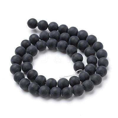 Natural Black Agate Stone Beads Strands G-T055-4mm-07-1