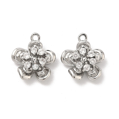 Brass Micro Pave Cubic Zirconia Pendants KK-L260-03G-1