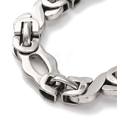 201 Stainless Steel Byzantine Chain Necklace NJEW-F222-35P-1