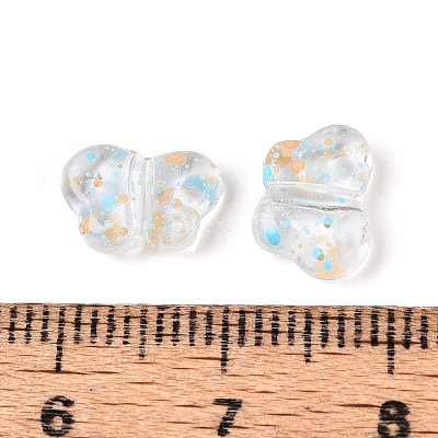 Spray Painted Transparent Acrylic Beads OACR-N149-01J-1
