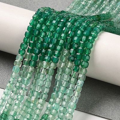 Natural Dyed & Heated Green Onyx Agate Beads Strands G-Q002-C02-01-1
