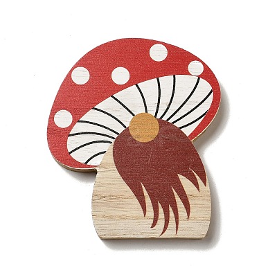 Autumn Single Face Printed Wood Cabochons WOOD-I010-02B-1