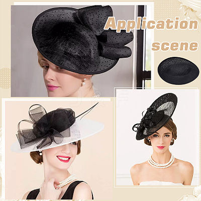 Linen Mini Hat Fascinator Base AJEW-WH0561-32A-1