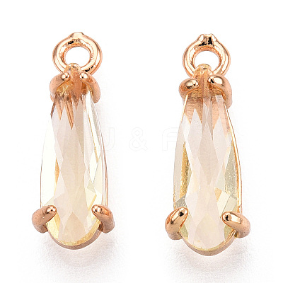 Faceted Glass Pendants GLAA-T010-004I-1