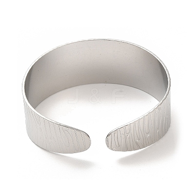 Non-Tarnish 304 Stainless Steel Textured Cuff Bangles for Women BJEW-L682-016P-1