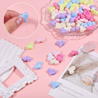 80Pcs 8 Colors Electroplate Opaque Acrylic Beads OACR-CA0001-24-1
