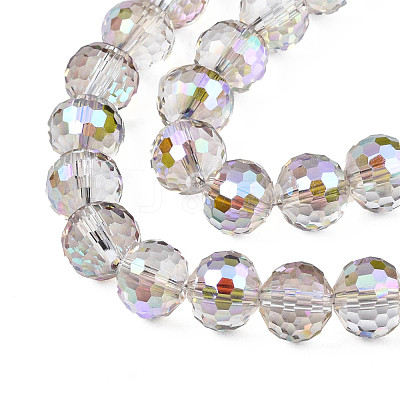 Electroplate Transparent Glass Beads Strands EGLA-N002-31-C03-1