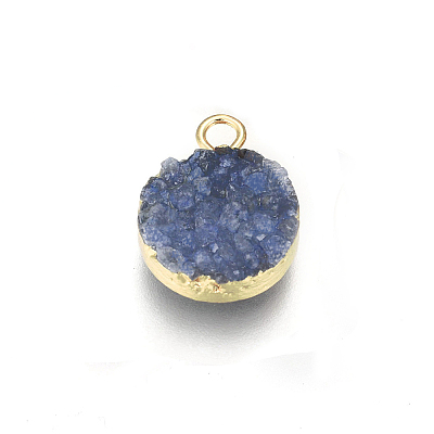 Natural Druzy Agate Pendants G-L566-A03-1