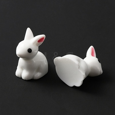 Resin Mini Rabbit Figurines DJEW-WH0018-45-1