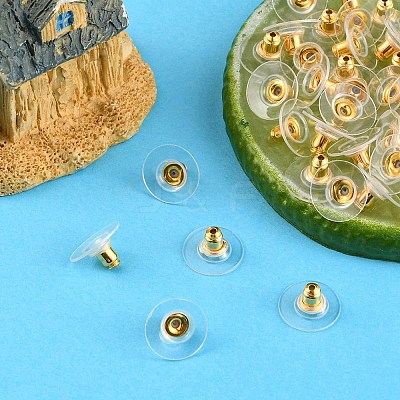Brass Ear Nuts KK-YW0001-63G-1